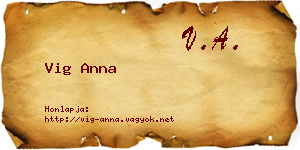 Vig Anna névjegykártya